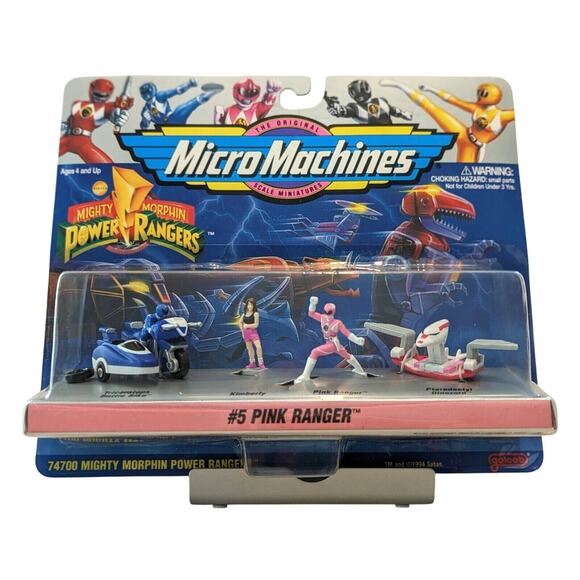 Vintage NIB Micro Machines Mighty Morphin Power Rangers Set #5 PINK RANGER - Picture 1 of 8